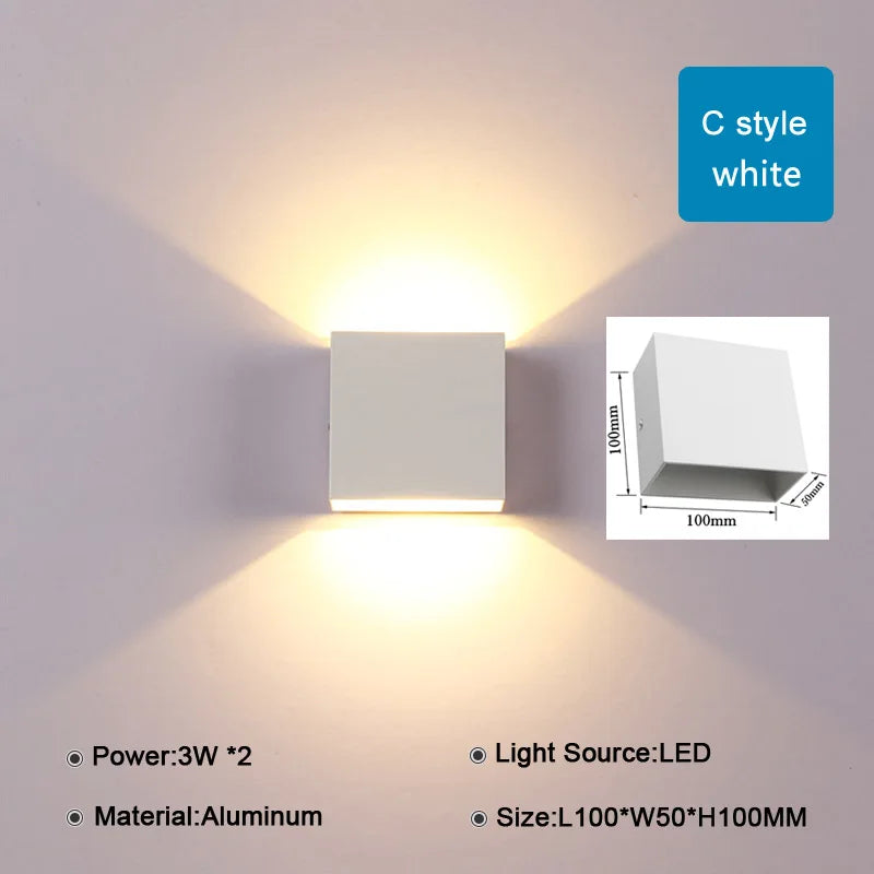 Outdoor Simple LED Wall Lamp Porch Garden Corridor Modern Indoor Wall Sconce Courtyard Landscape Lighting Waterproof IP65