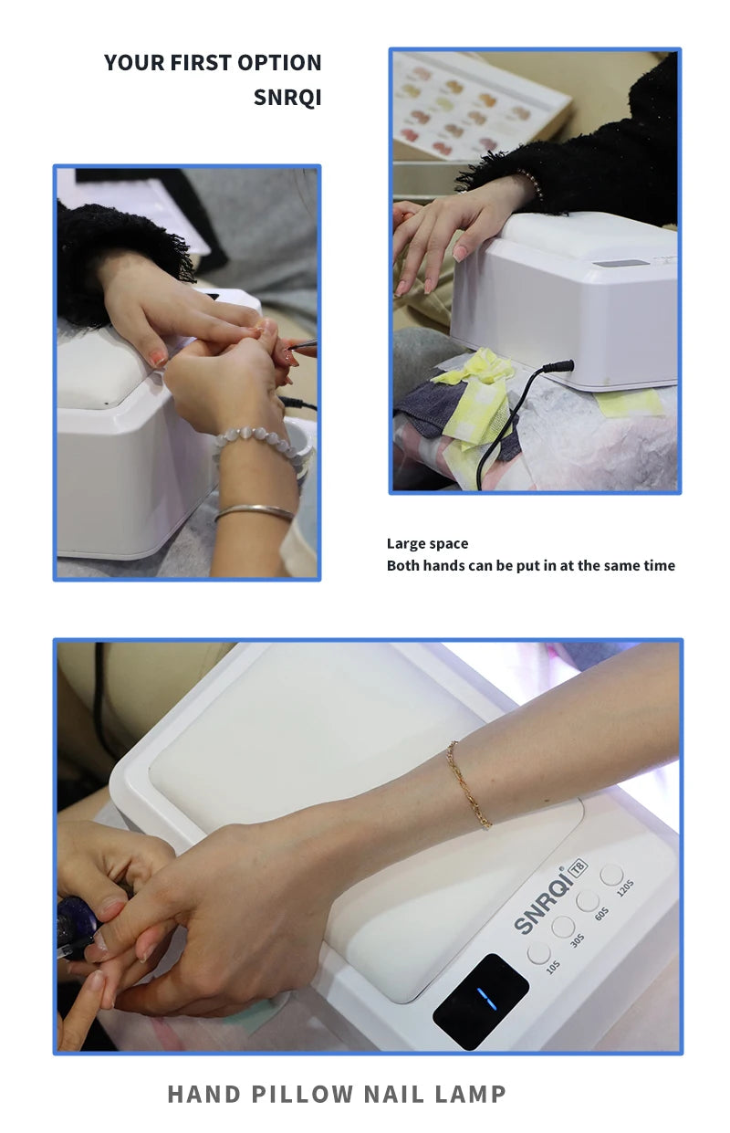 Professional Nail Lamp With Hand Pillow 72W Nail Dryer Lamp for Manicure 60 LEDs Automatic Sensing UV LED Nail Lamp for Nail Art