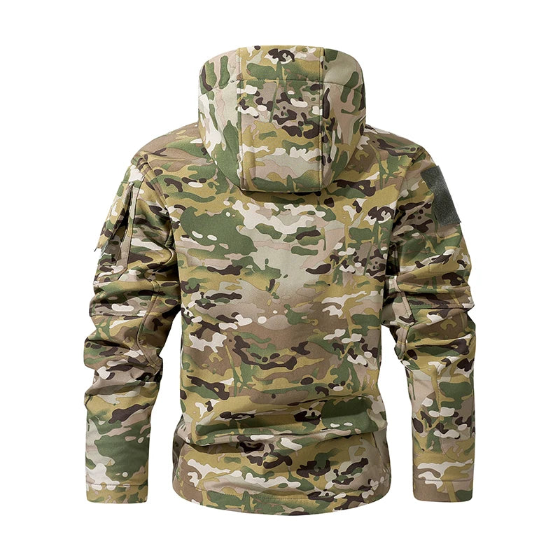 Men Lurker Shark Skin Soft Shell Tactical Jacket Waterproof Fleece Hooded Coat Hunt Clothes Autumn Solid Outdoor New Jacket Men