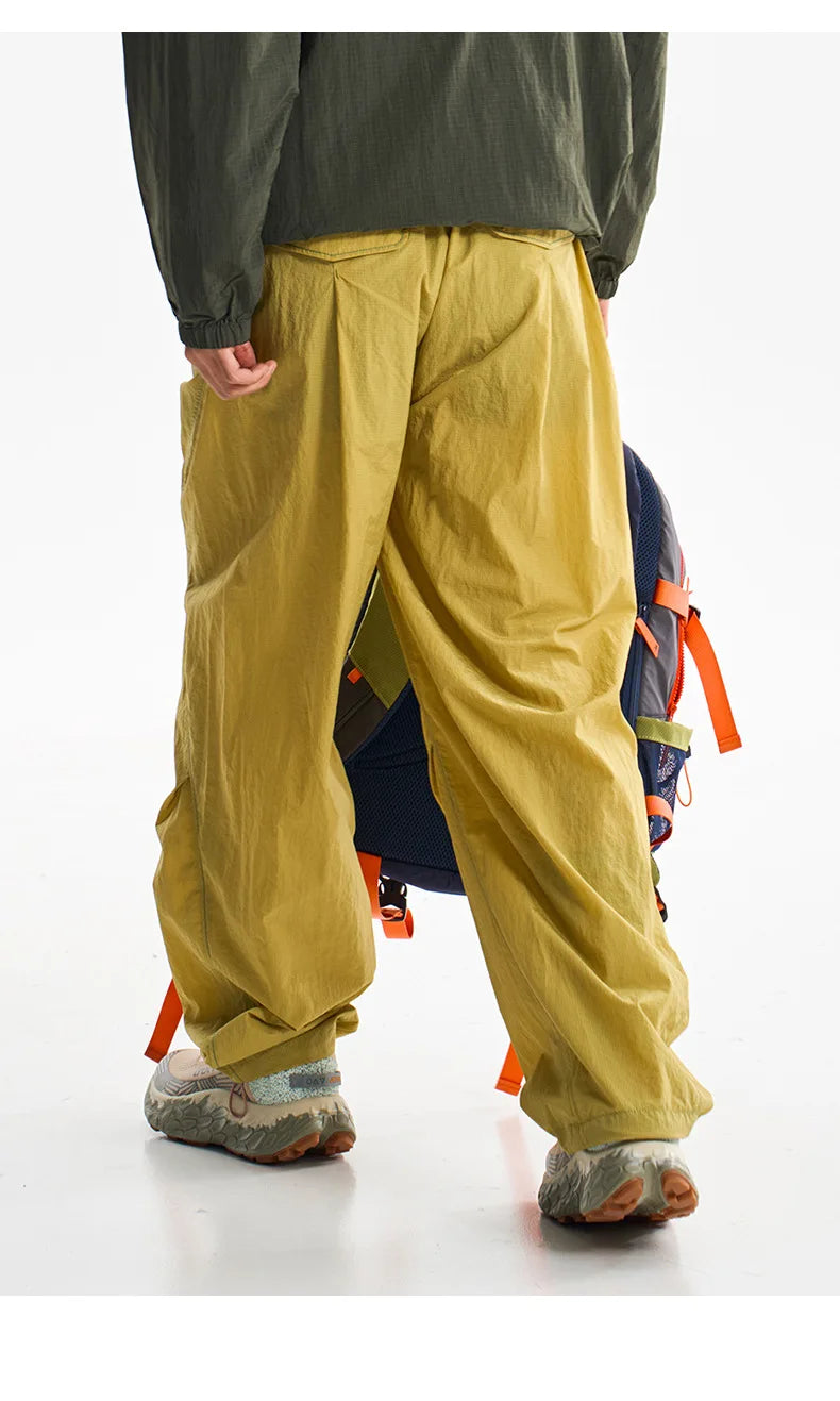 Men Women Outdoor Lightweight Quick Dry Loose Casual Sport Wide Leg Cargo Pant Couple Streetwear Hiking Track Techwear Trousers