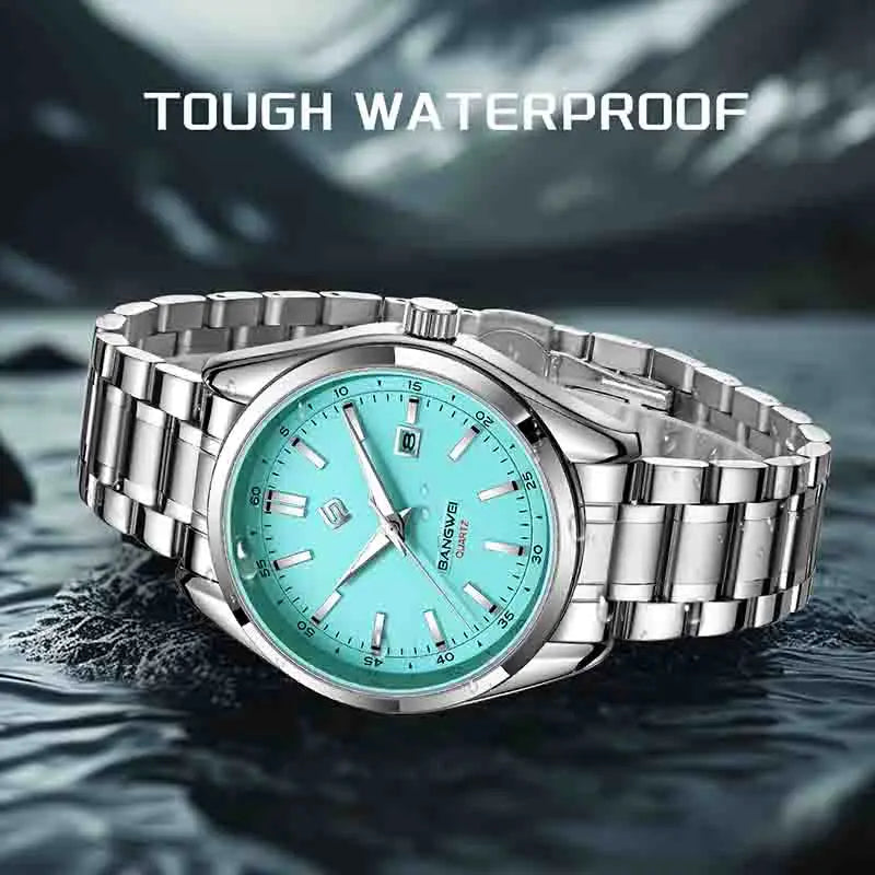 BANGWEI 2025 Business Men's Watch Waterproof Stainless Steel Quartz Watch Luminous Fashion Calendar Watches for Men Reloj Hommes