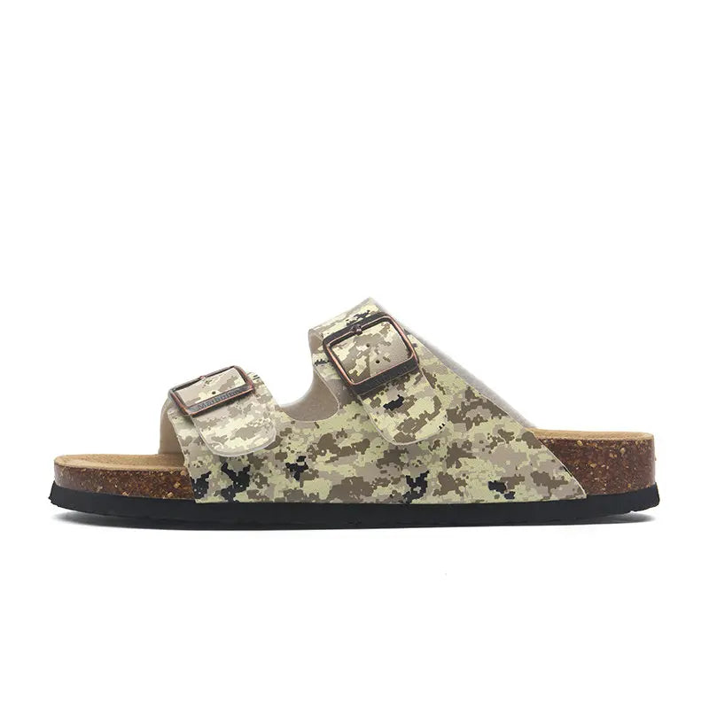 Hot Sales 2019 Summer Beach Cork Slippers Sandals Casual Double Buckle Clogs Sandalias Women men Slip on Flip Flops Flats Shoes