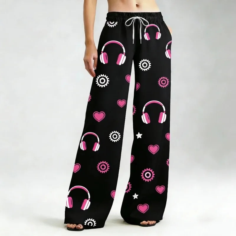 2026 Summer Miku Cartoon  Full Over Print Adult Kids Pajama Pants Flannel Quick-dry Comfy Lightweight Casual Pants Kawaii Pants