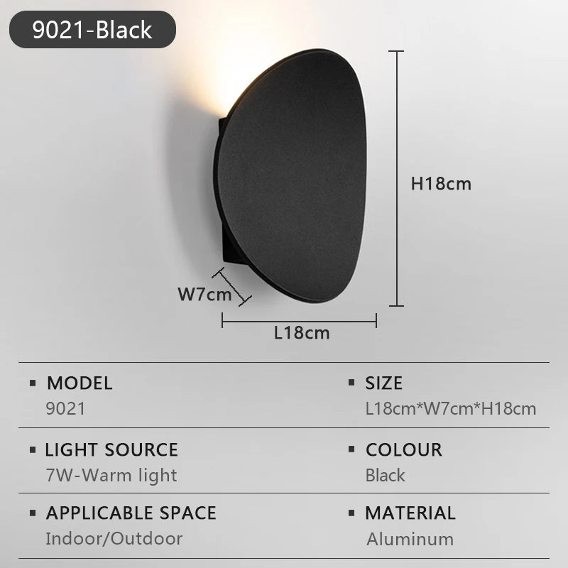 LED Wall Lamp Indoor and Outdoor IP65 Waterproof White/black Modern Minimalist Aluminum Home Light Porch Garden Light AC85-265V