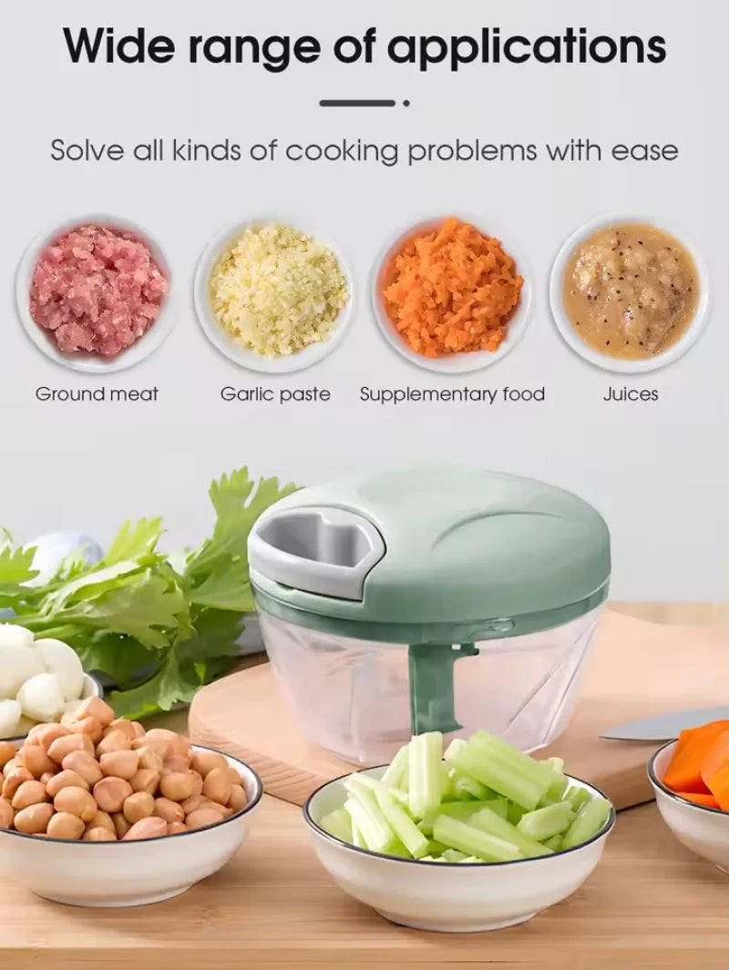 500/900ML Manual Meat Mincer Garlic Chopper Hand Pull Press Crusher Vegetable Grinder Chili Onion Cutter Kitchen Cooking Tools