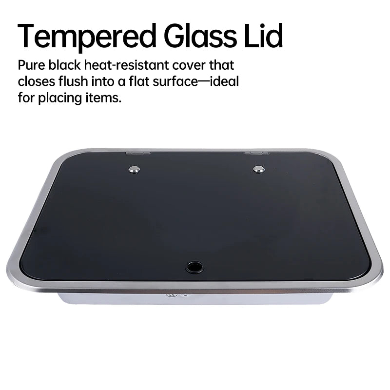2 Burner Built-in RV Gas Stove Stainless Steel Camper Cooktop for Caravan Trailer Motorhome Van Kitchen