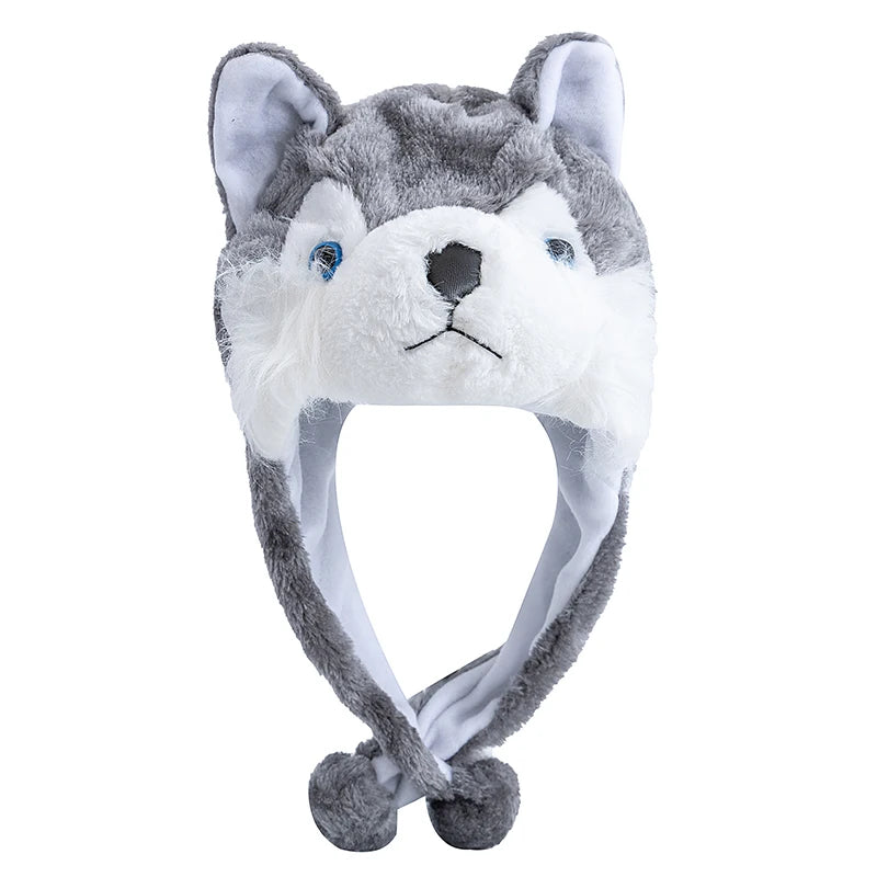 Hot Sale Unisex Funny Bulls Head 3D Animal Style Decorative Hat Winter Cap For Men Women Plush Fur Lovely Family Hat