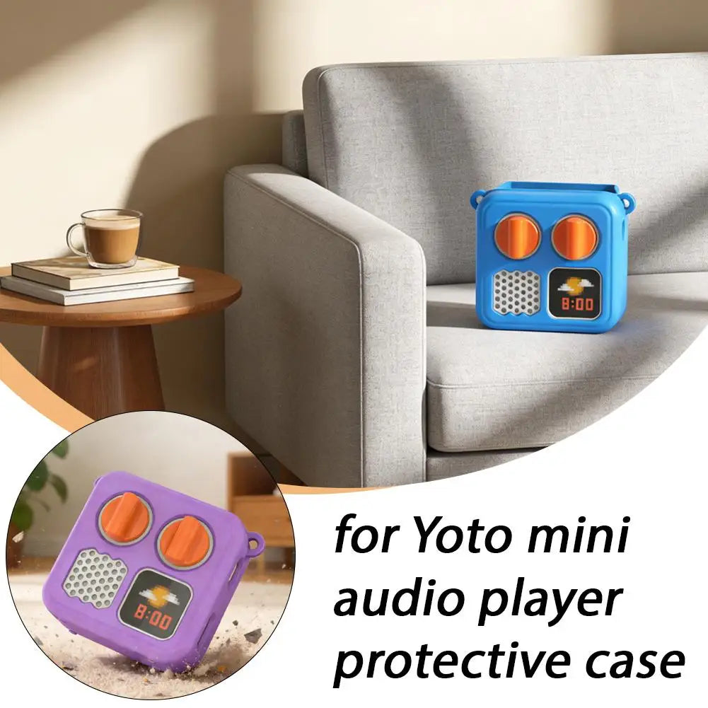 For Yoto Mini Small Audio Player Protective Case Can Hold Cassette Tape Hanging Rope Simple Solid Color Storage