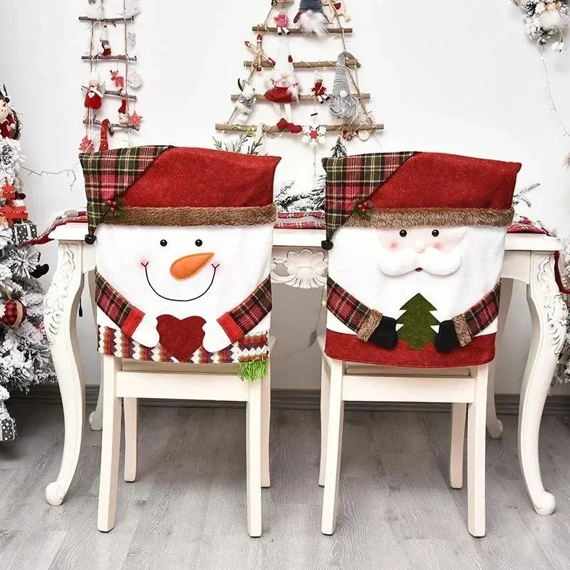 Christmas Chair Decoration Set Home Christmas Decoration Cartoon Chair Set Christmas Decoration Supplies christmas chair cover