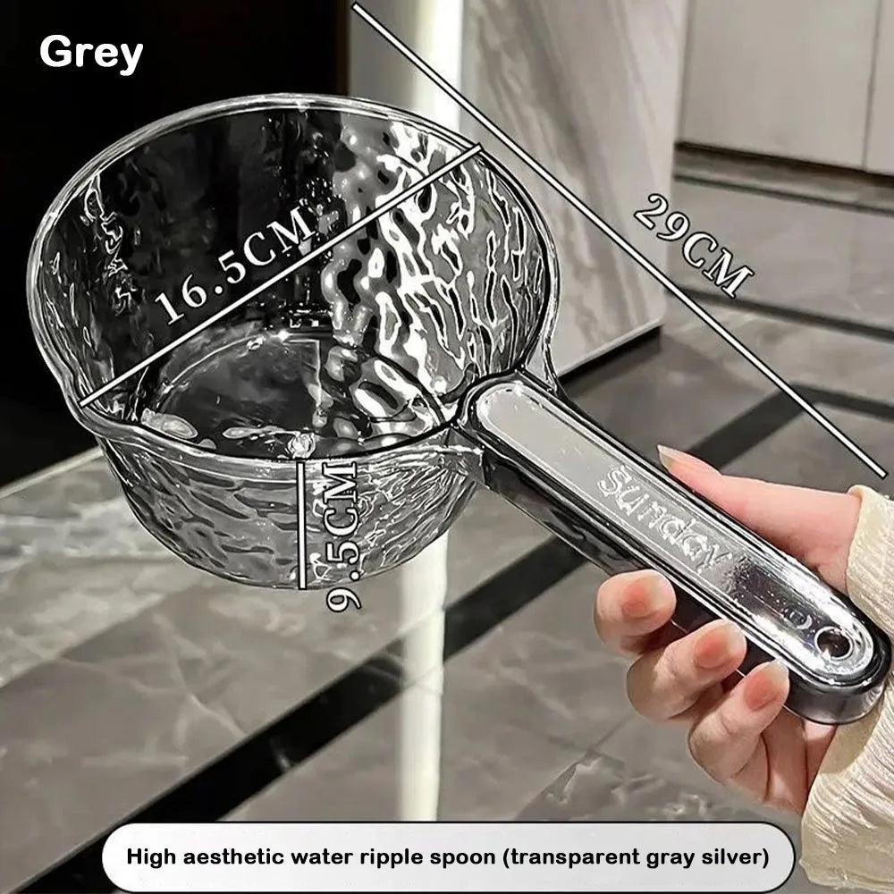 Durable Thickened Dipper Water Ladle PET Unbreakable Water Scoop Transparent Bathing Spoon Kitchen Gadgets