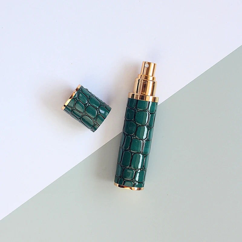 10ml Crocodile Luxury Leather Glass Perfume Spray Bottle Mini Refillable Perfume Atomizer Portable Empty Traveling Refill Bottle