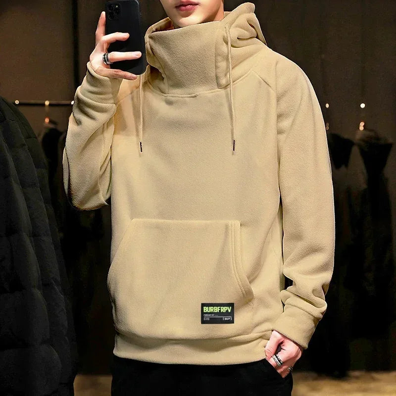 2026 Men's Thick Polar Fleece Sweatshirt Paired Couple Y2k Streetwear Autumn Winter Hood Sports Windproof Oversized Hoodie XJ376