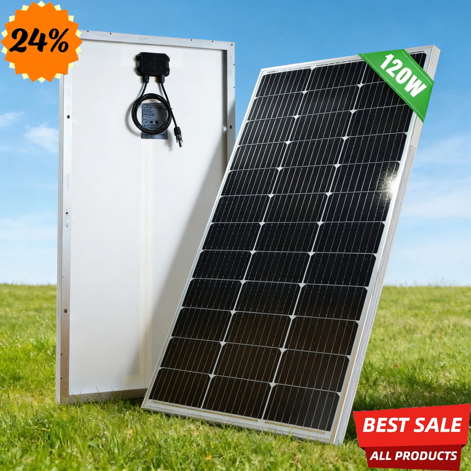 12V Solar Panel 120w 240W 18V Rigid Solar Panels 25 Year Photovoltaic Monocrystalline Cell 12V Battery Charge For Camping