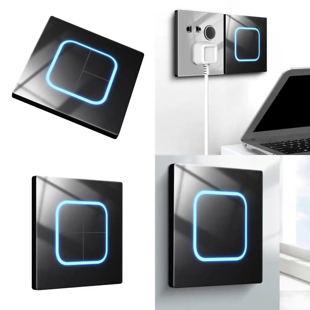 240V 10A Electrical Light Switches Tempered Glass Panel Wall Light Switches 1/2/3/4 Gang Wall Glasses Panel Switches Enduring