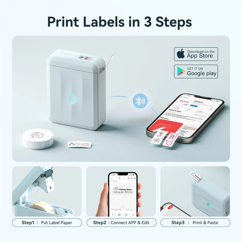 Niimbot D110 Mini Portable Thermal Printer Smart Pocket Self-adhesive Label Printer Bluetooth Price Label Sticker Maker For Home