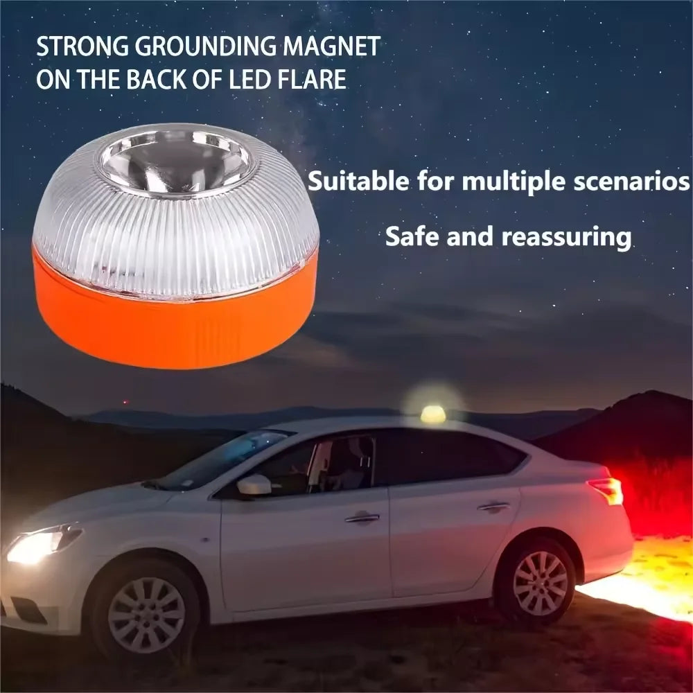 V16 Car Emergency Beacon Light USB Rechargeable Magnetic Induction Strobe Flashing Warning Light Help Flash Safety Signal Lamp