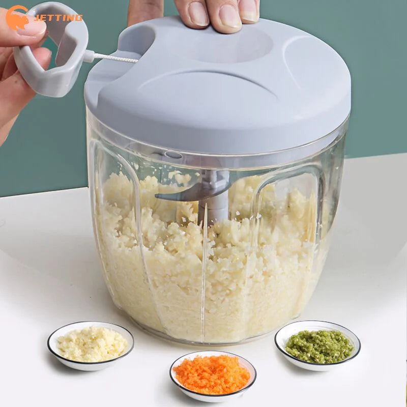 1PCS 500/900ML Manual Meat Mincer Garlic Chopper Rotate Garlic Press Crusher Vegetable Onion Cutter