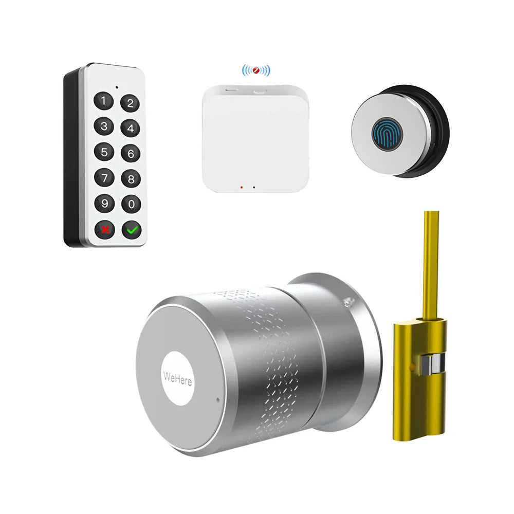 Wehere M521 Smart Door Lock Fingerprint Cylinder Bluetooth for Door 50-100mm Thickess Support TUYA TTlock Multiple Option