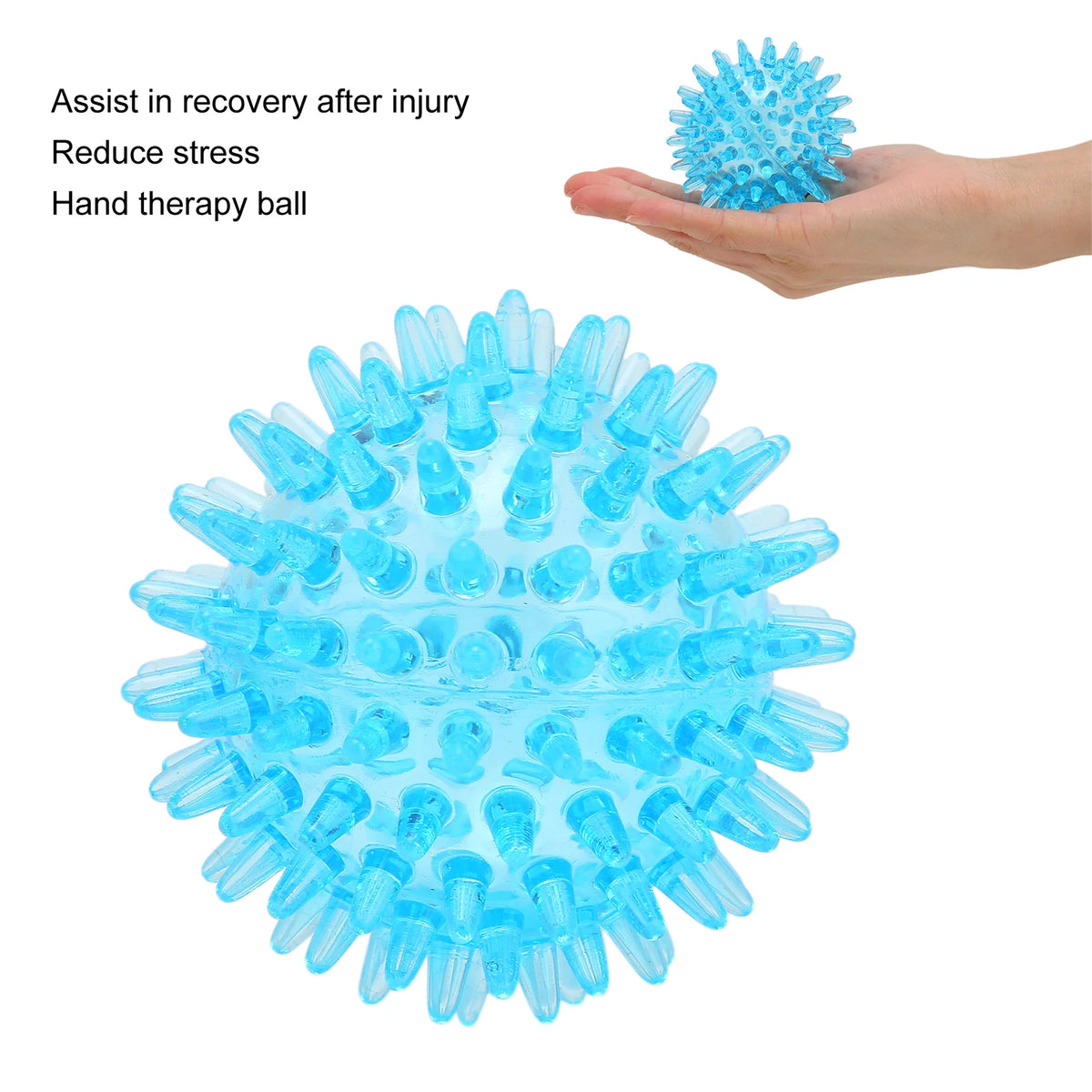 Spiky Ball Hollow Soft Transparent Strength Recovery Exercise Stress Relief Massage Ball for Hand Wrist