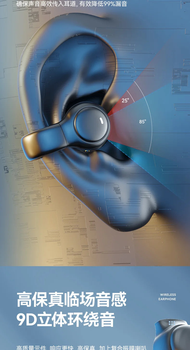 Wireless Bluetooth headset M47 ear clip type non-in-ear battery display, long battery life, long wear is not painful ear buds