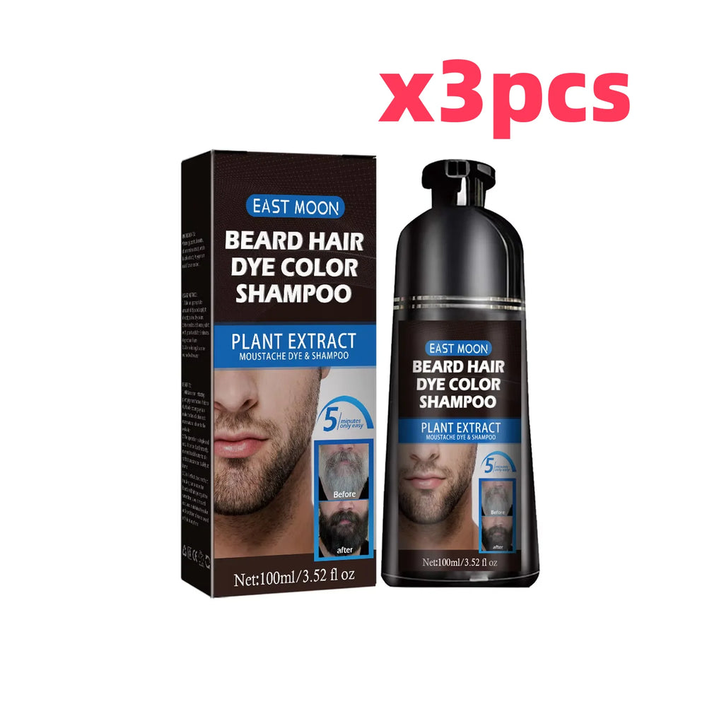 Natural Beard Dye Shampoo Permanent Repair White Grey Hair Removal Instant Mustache Dying Blacking Fast Beard Coloring for Men