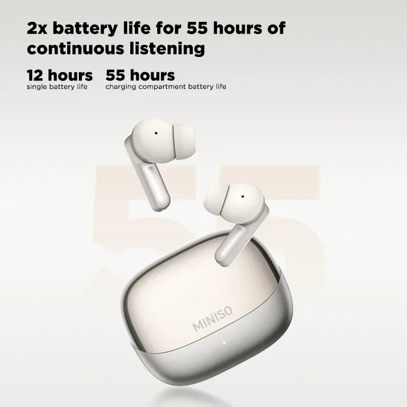 MINISO MS106 Bluetooth Earphones  AI Translator Earbuds TWS Ear Clip Sports Earphones Noise Reduction Wireless Headphones