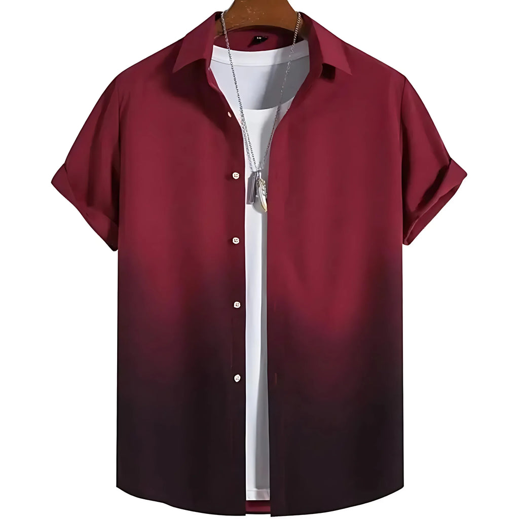 The 2026 summer new men's short-sleeved shirt is a casual fashionable comfortable soft and breathable 3D pattern printed one