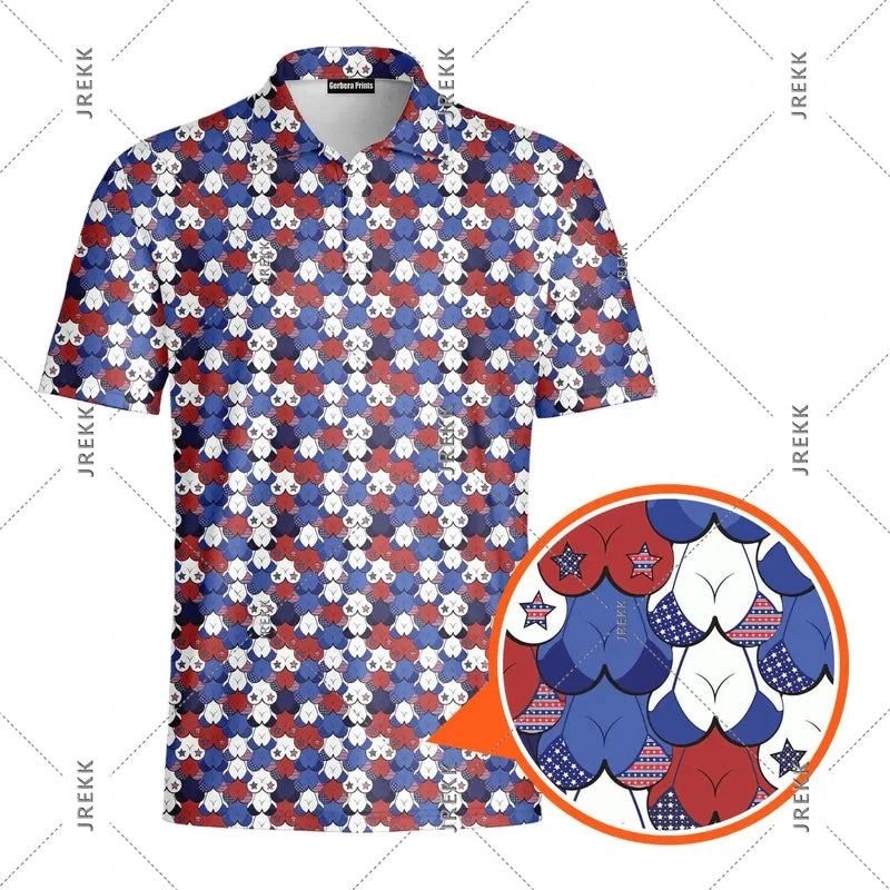 Sexy Full Print Humour Polo Shirt Men Hip Hop Street Personality Short Sleeve Button Golf Shirts Summer Carnival Party Funny Top