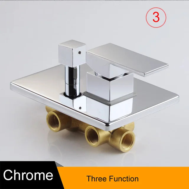 BECOLA Solid Brass Polished Chrome Or Black Single Handle 1-3 Way Wall Mount Bathroom Shower Mixer Control Valve