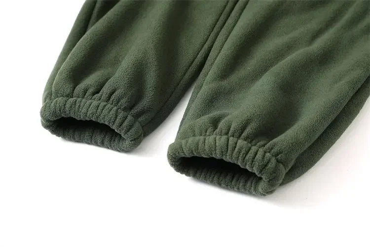 Fleece and Lambswool Men Sweatpants Winter Embroidery Thick Warm Double-sided Velvet Windproof Thermo Trousers Soft Harem Pants