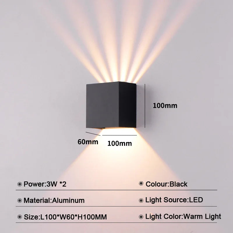 Outdoor Simple LED Wall Lamp Porch Garden Corridor Modern Indoor Wall Sconce Courtyard Landscape Lighting Waterproof IP65