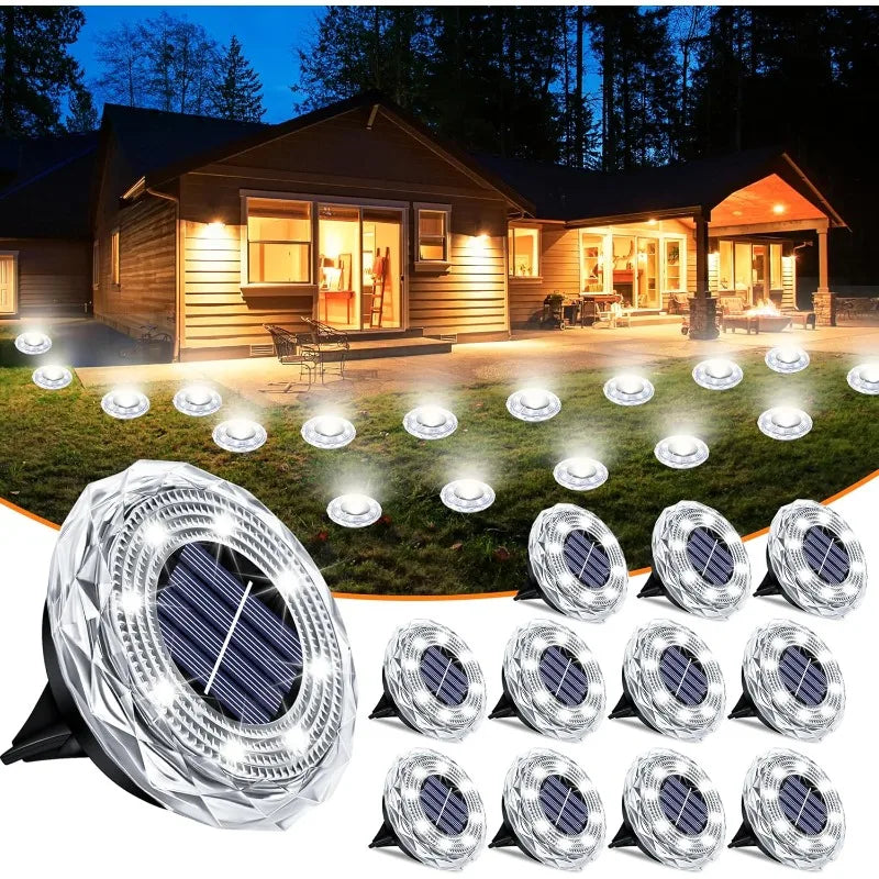 Solar LED Underground Light 8LED Outdoor Lawn Light Waterproof Path Light for Lawn Decoration Garden Terrace Courtyard