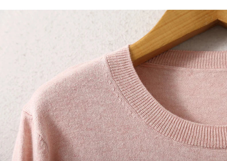 SuyaDream Woman Basic Sweaters Silk and Cashmere Blend O neck Pullovers Solid Sweaters 2024 Fall Winter Bottoming Shirts
