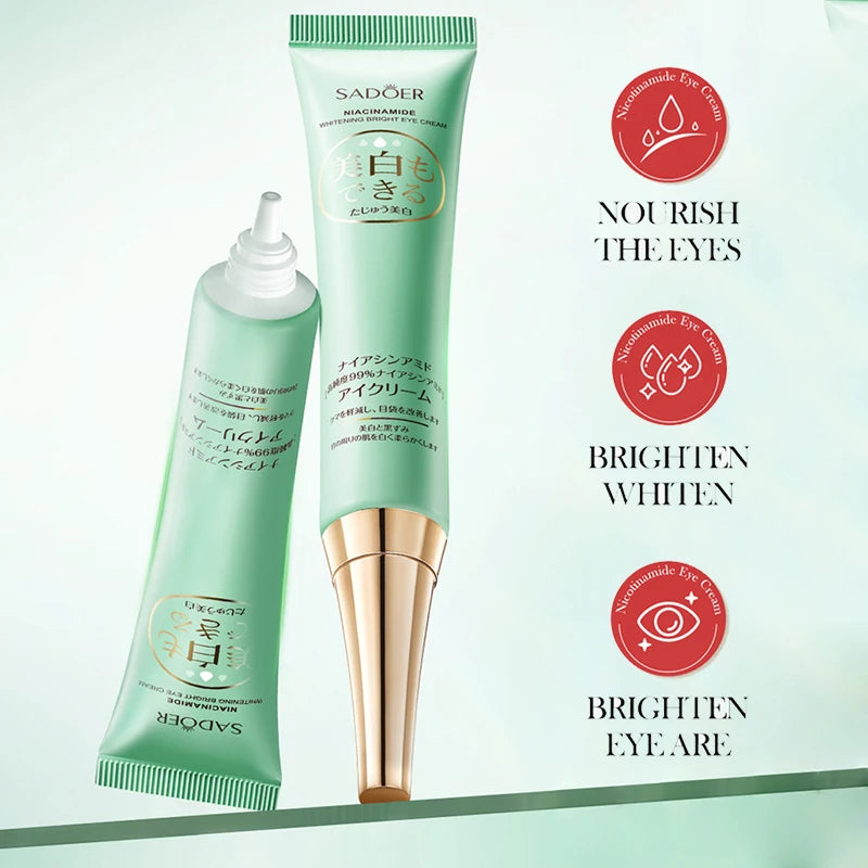 SADOER Nicotinamide Eye Cream Anti Dark Circles Remove Eyes Bags Moisturizing Eye Creams Beauty Eyes Korean Skin Care Cosmetics