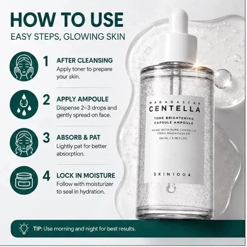 Korean Tone Balancing Capsule Ampoule Serum,Facial Hydrating Niacinamide Essence Uneven Skin Tone Beauty Skincare Products 100ml