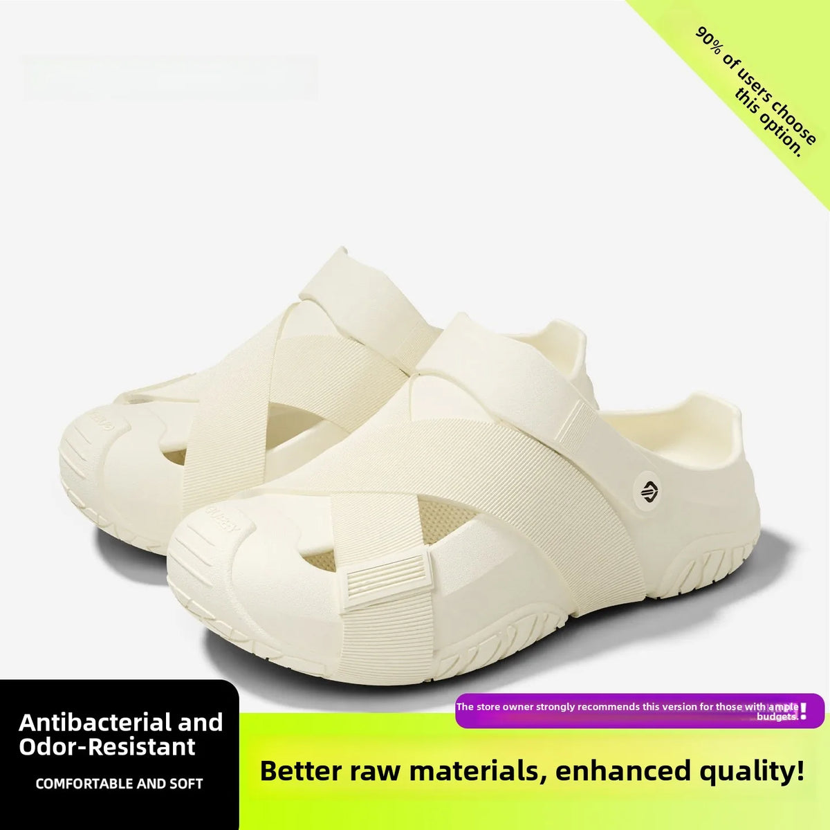 Men's Thick Bottom Sandals Full Coverage Outdoor Sports Waterproof Breathable Summer Slip-On Stream Trudging Beach Shoes