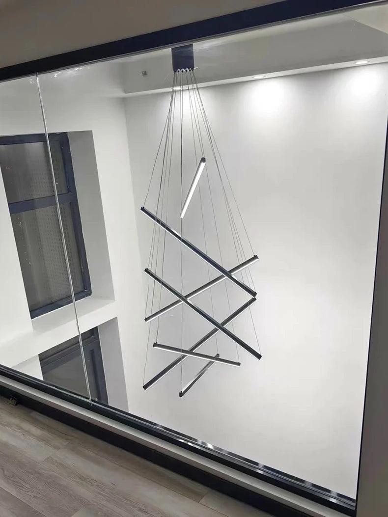 Modern LED Ceiling Chandelier Stair Living Room Pendant Lamp Kitchen Hall Hanging Light Indoor Home Decoration Lighting Fixture