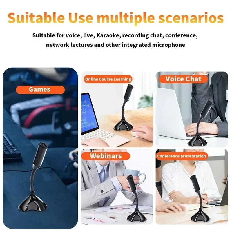Professional USB Microphone Kit for Computer Laptop Adjustable Desktop Stand Gaming Mic for Streaming Podcast ASMR Discord Zoom
