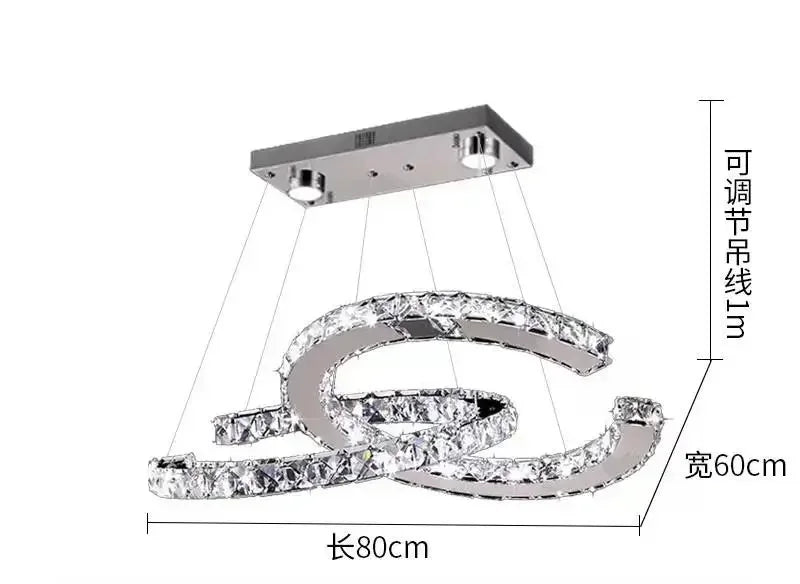 Modern 2024 New Special-shaped Crystal Chandelier Modern Simple Decoration Living Room Dining Room Home Decoration