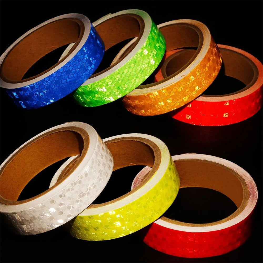 25mmx10M Shining Reflective Warning Tapes Bicycle Waterproof Self-Adhesive White Stickers Reflectors Strips For Cars Motorcycle