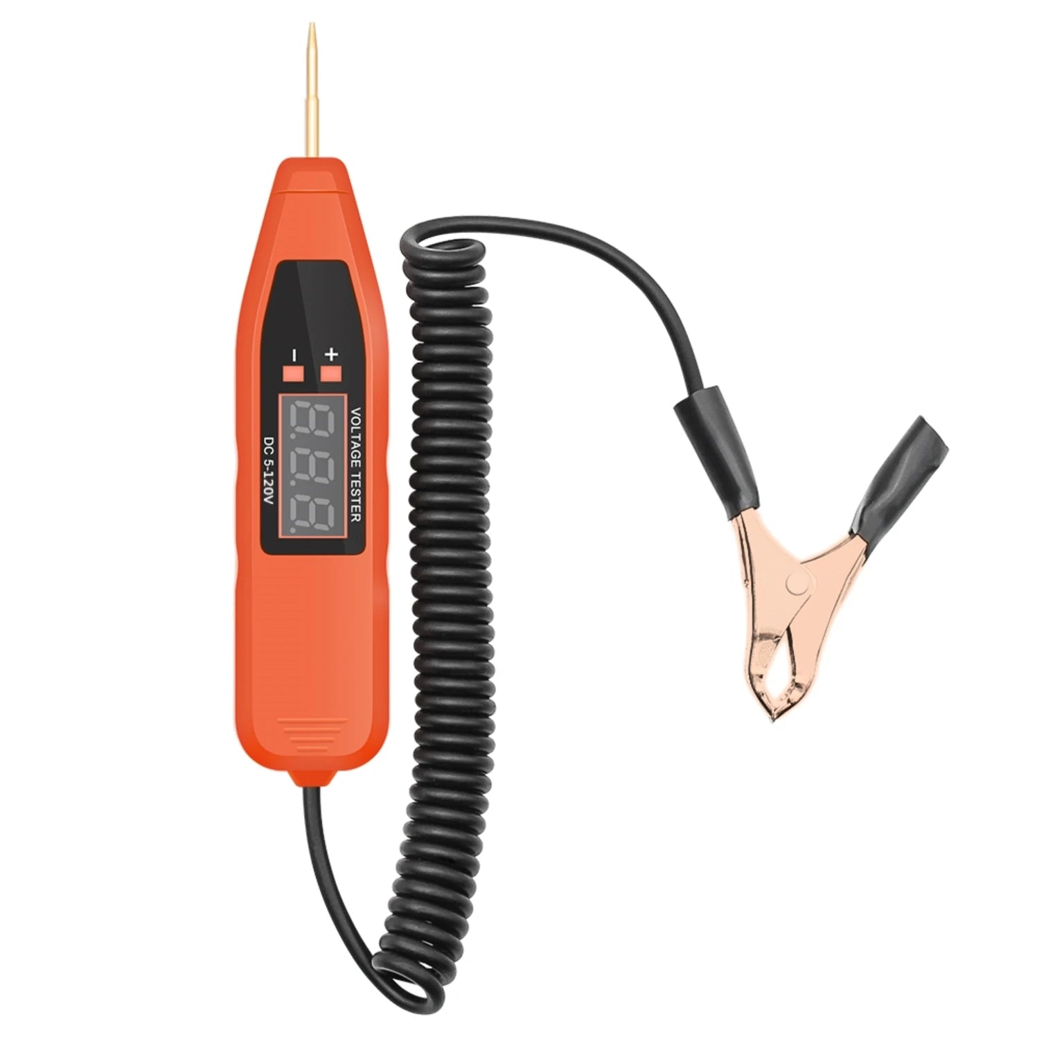 5V 120V Automotive Circuit Voltage Tester Pen Positive and Negative Pole Detection Probe Spring Wire Car Electrical Circuit Test