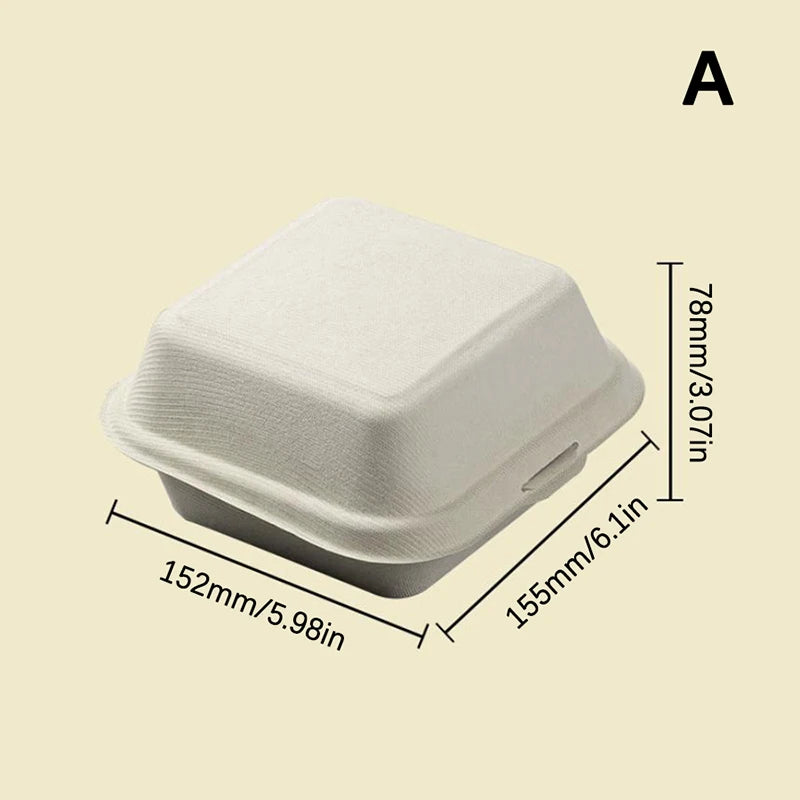 10pcs Disposable Bento Food Containers Baking Dessert Cake Bowl Packaging Burger Snack Boxes Microwavable Home Lunchbox