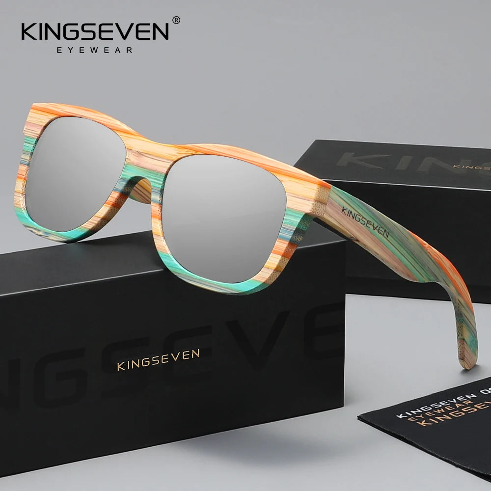 KINGSEVEN Brand Original Wooden Sunglasses Polarized Sunglasses Men Fashion Walnut Wood UV400 Protection Luxury Driving Eyewear