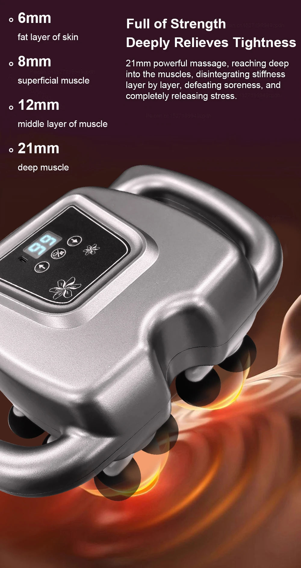Fascia Gun Muscle Massager Gun High Frequency Waist Massage Machine Sixteen-head Body Shoulder Professional Fascia Massage Gun