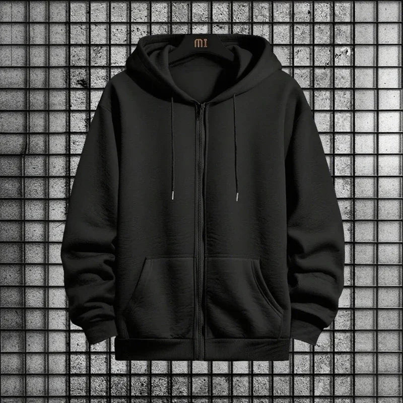 2026 New Arrival Men's Zipper Hoodie Sweatpants 2 Piece Set High Quality Hooded Long Sleeve Sweatshirt Autumn Winter Tracksuit