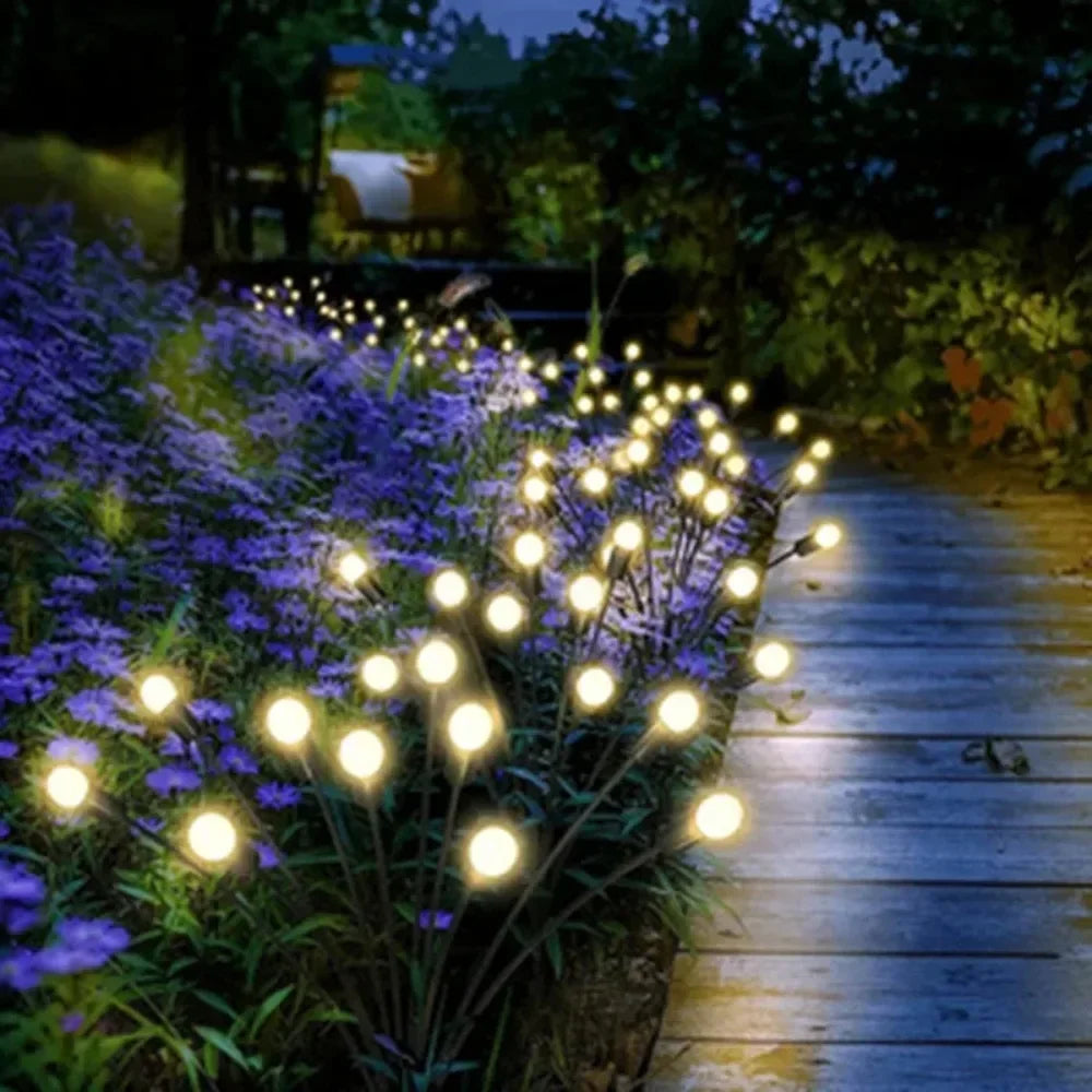 Solar Firefly Garden Lights Waterproof Outdoor LED Pathway Lights for Lawn Yard Landscape Decoration