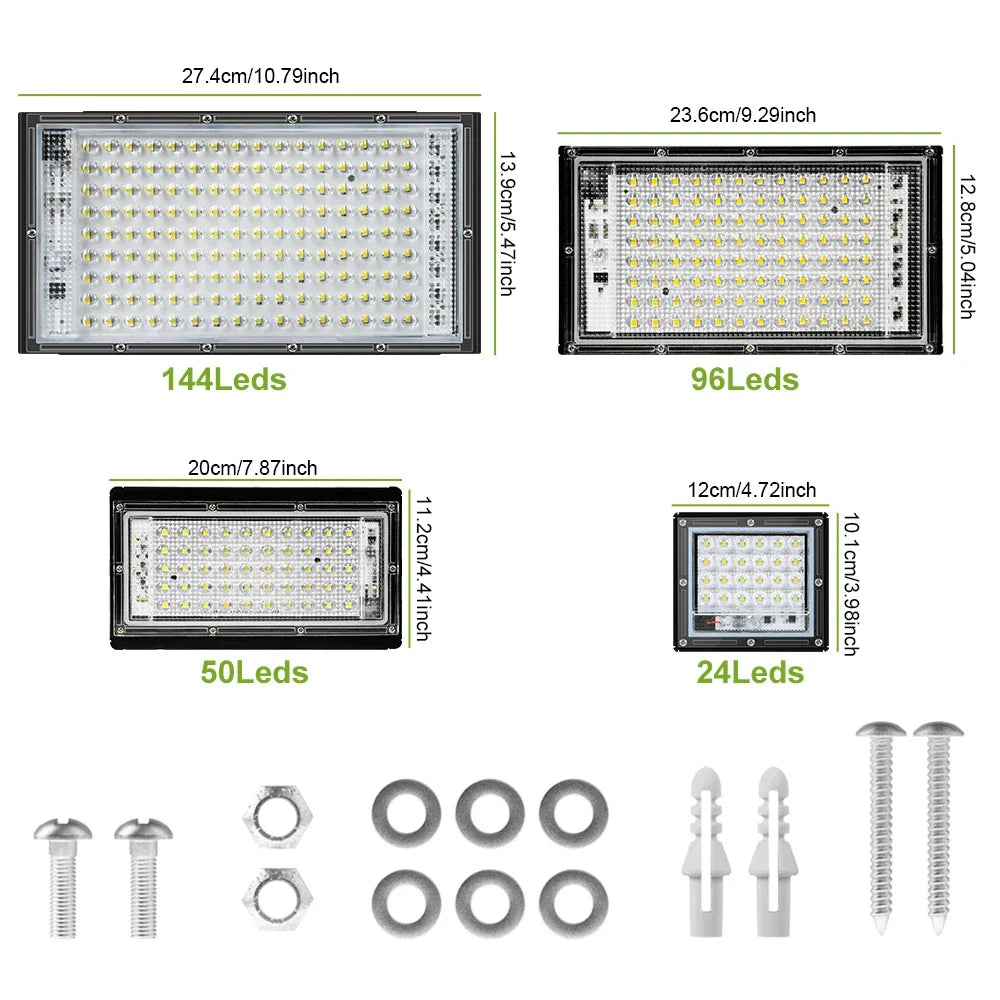 200W Outdoor LED Floodlight Super Bright 220V Waterproof Street Lamps Garden Backyard Commercia Exterior Wall Mount Lighting