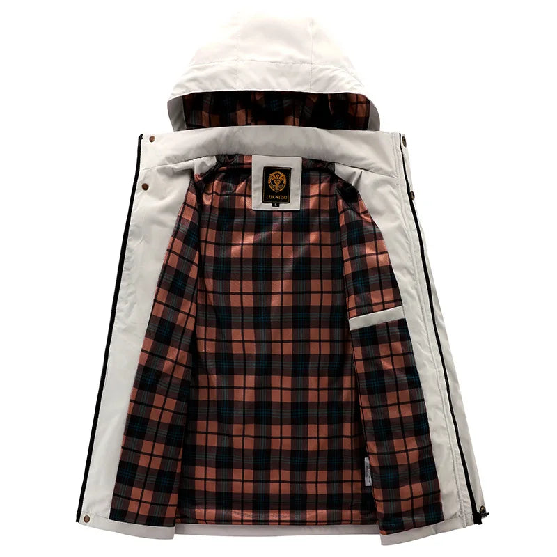 Men's Casual Jacket Parka Autumn/Winter Hooded Jacket Men's Coat Solid Color Outdoor Chic