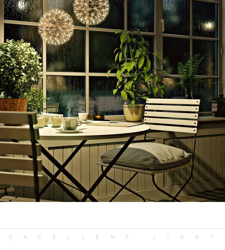 Stainless Steel Led Chandelier Light Shop Spark Ball Full Sky Star Milk Tea Restaurant Exclusive Network Bar Art Decoration Lamp