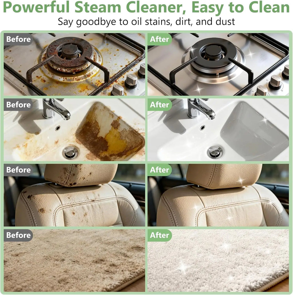 Steam Cleaner, Portable Steamer for Cleaning with 16pcs Accessories, 6-Level Adjustable and 15s Heat-Up, Handheld Steam